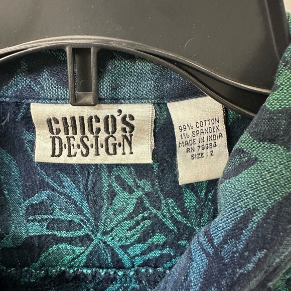 Chico’s Design Women’s Jean Style Jacket | Blue Teal Green ‎| Size 2 | US Large - Picture 2 of 9
